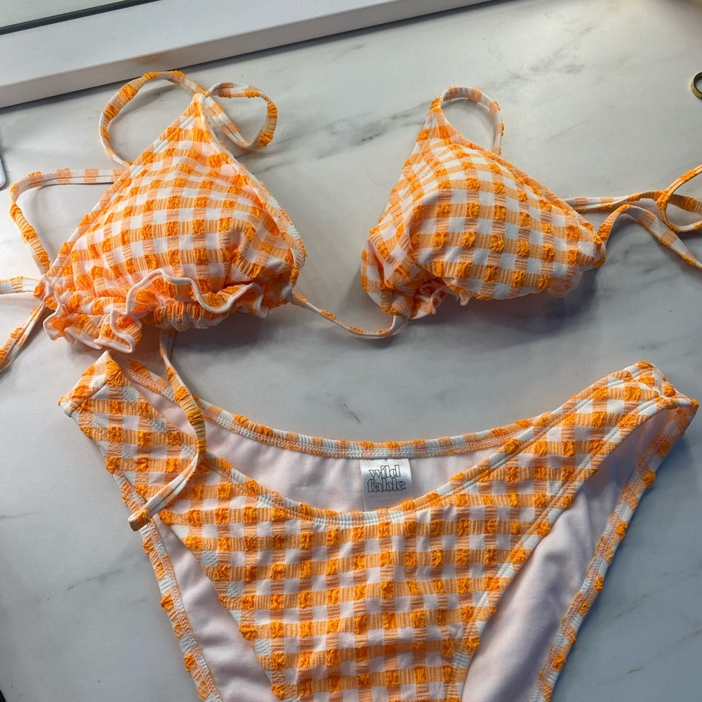 Orange checkered swimsuit
